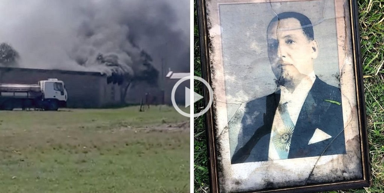 Se incendió la unidad básica del PJ, pero los cuadros de Perón y Evita salieron intactos