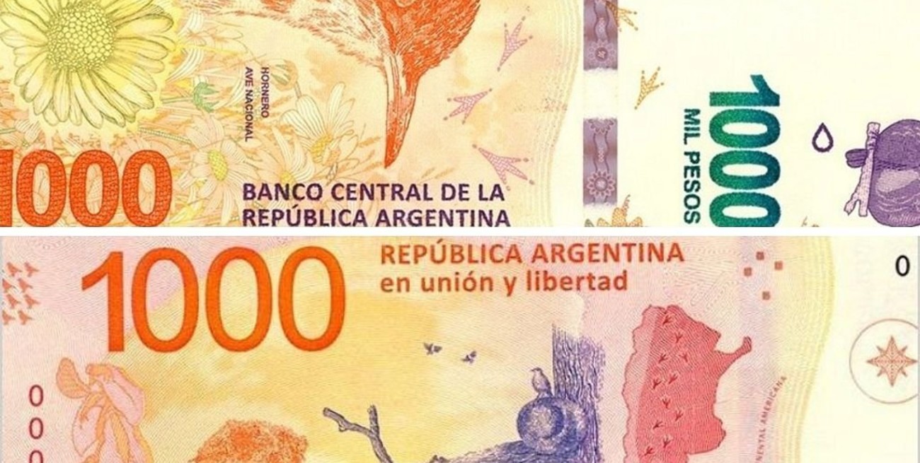 Advertencia ante la aparición de billetes falsos de $ 1.000