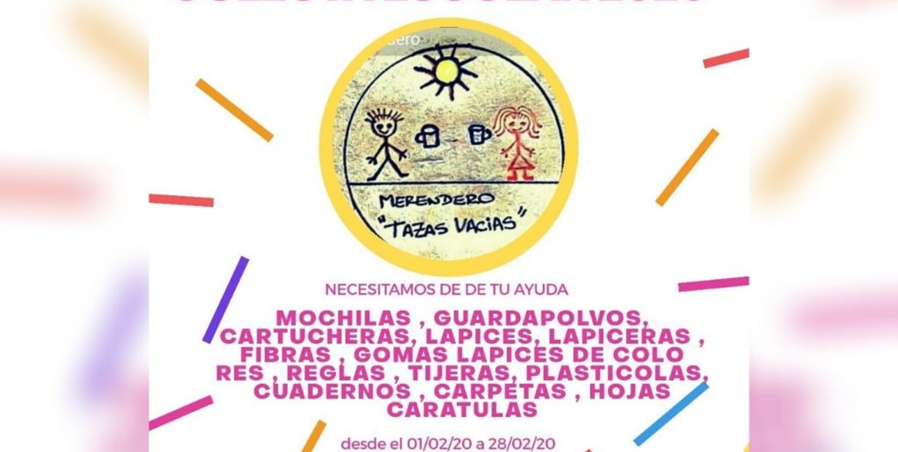 Campaña solidaria de recolección de útiles