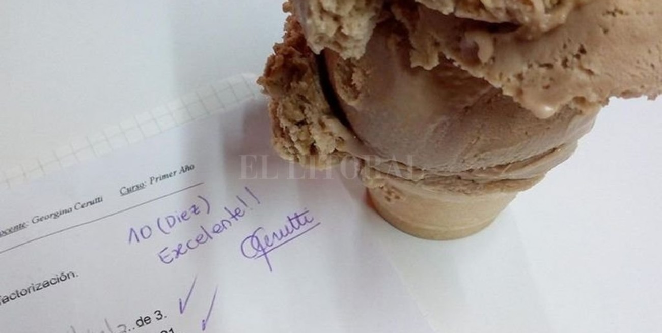 Un mimo para los estudiosos: en Elortondo, regalan helados a los chicos con buenas notas