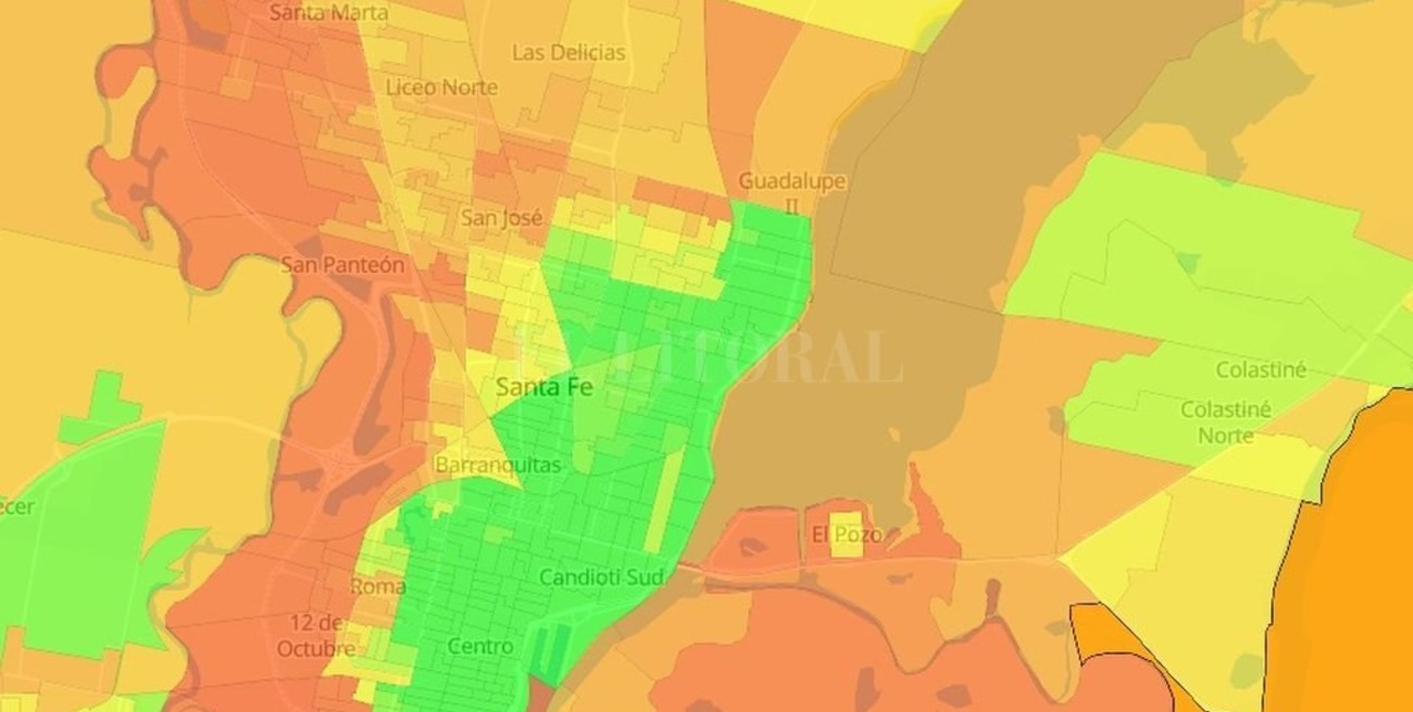 Las zonas con mejor y peor calidad de vida de Santa Fe