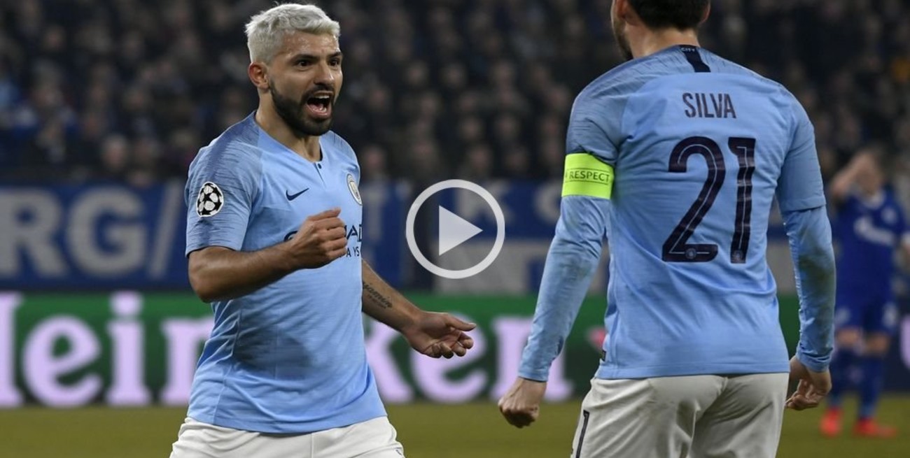 Con gol de Agüero, el City le ganó al Schalke en Alemania