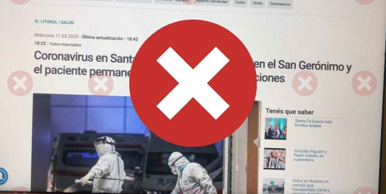 No, no es de El Litoral la publicación que confirma un caso de coronavirus en Santa Fe