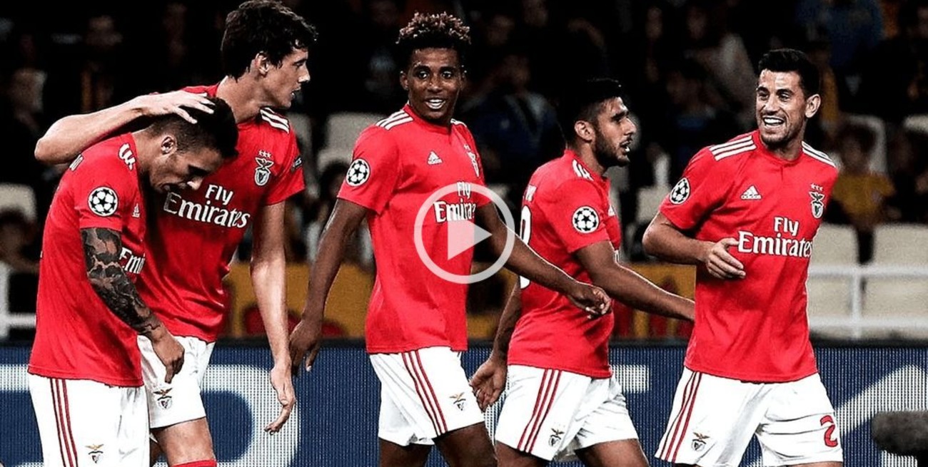 Con Conti en cancha, el Benfica ganó en Champions League