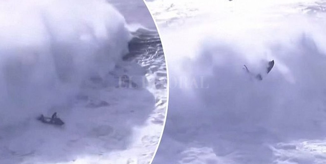 Surf: una inmensa ola se tragó a un surfista durante un torneo en Portugal