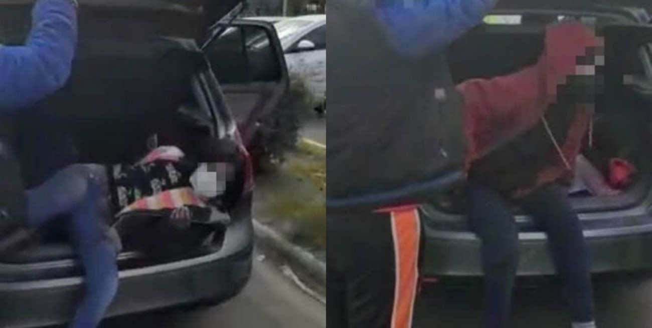 Una pareja llevaba a sus dos hijos escondidos en el baúl del auto