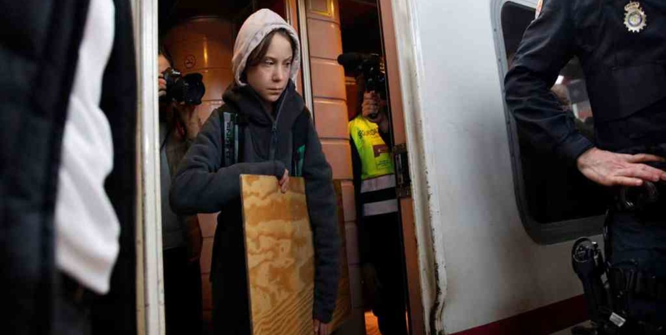 Greta Thunberg llegó en tren a Madrid para participar de la Marcha por el Clima