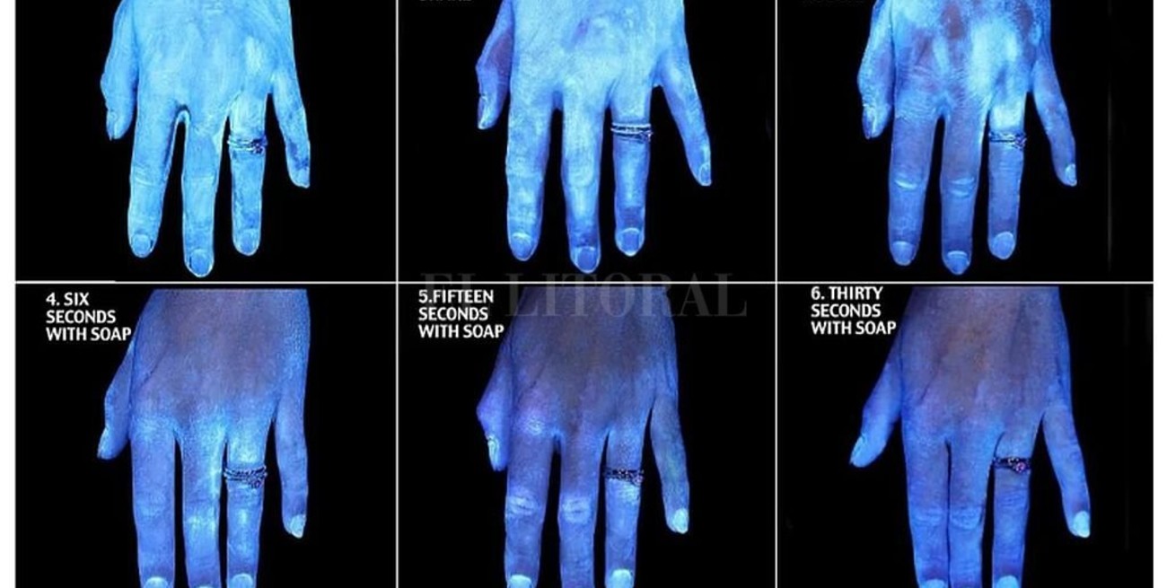 La luz ultravioleta confirma la importancia de lavarse bien las manos