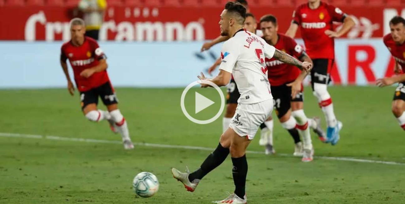 Video: el penal "sin mirar" de Lucas Ocampos que sorprendió al fútbol español
