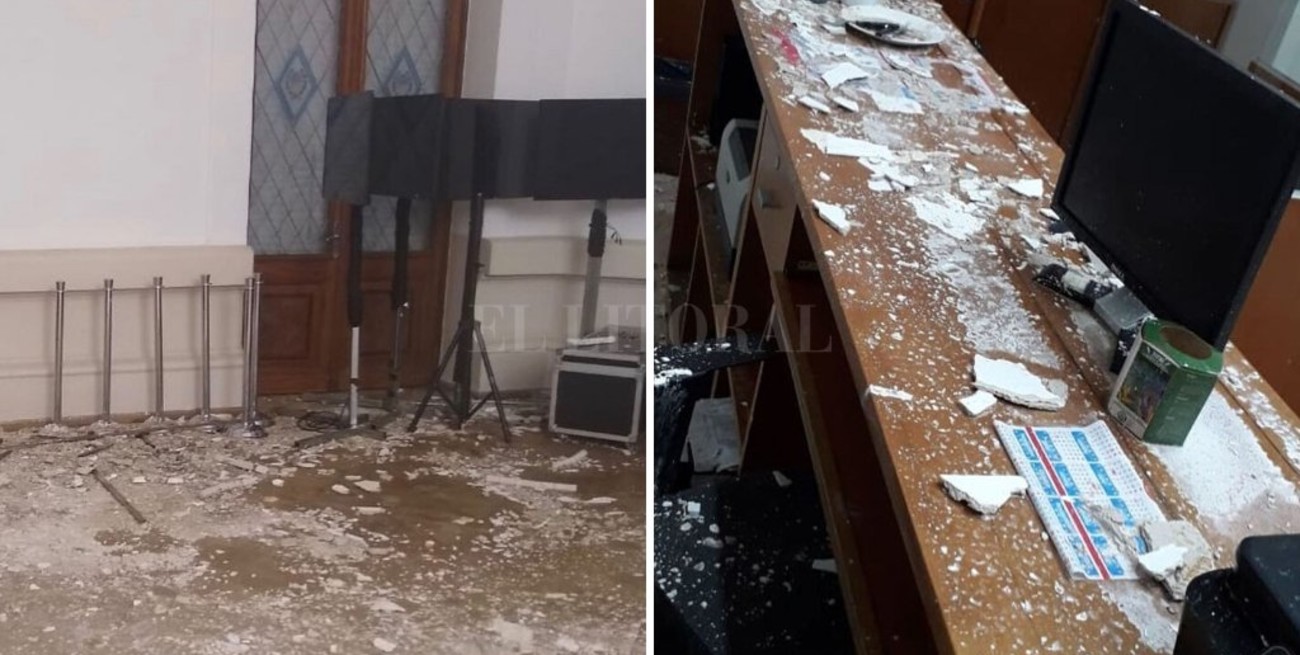 La lluvia causó destrozos en Casa de Gobierno