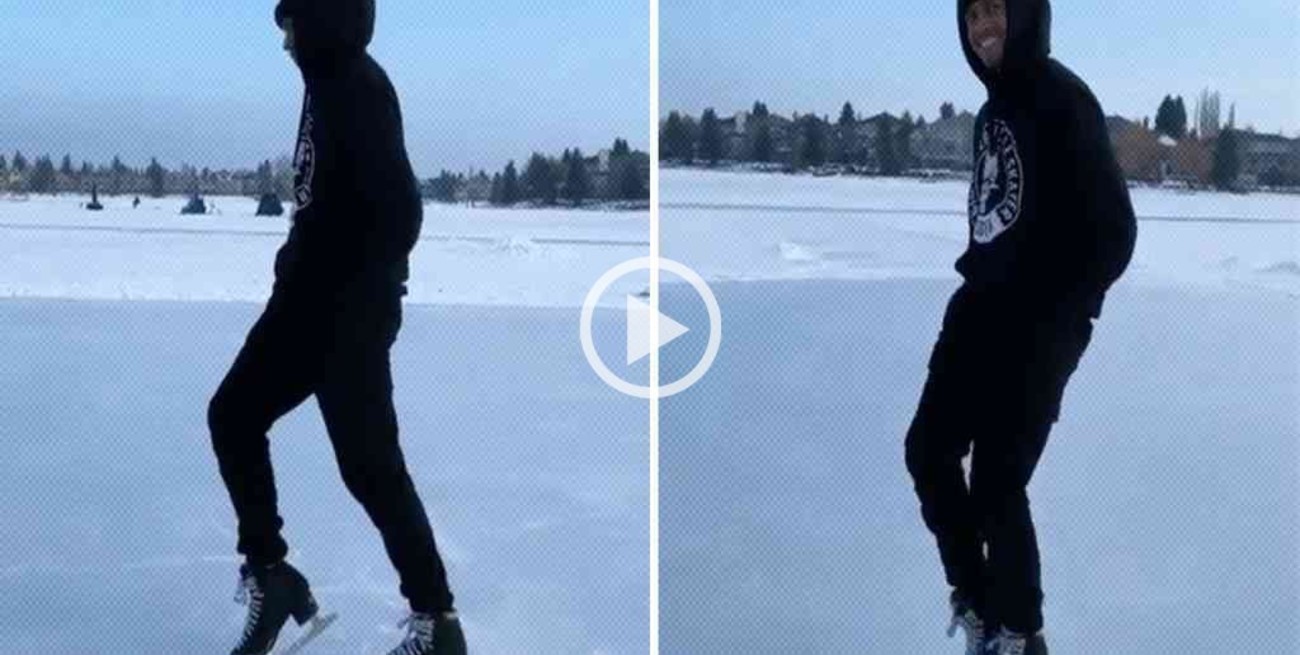 Video: imitó sobre hielo el "moonwalk" de Michael Jackson y causó sensación en las redes