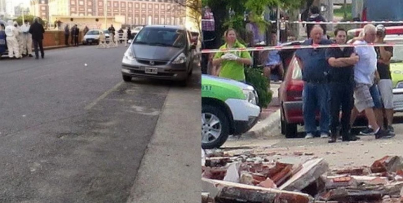 Una mujer murió aplastada por un pedazo de balcón que cayó de un quinto piso