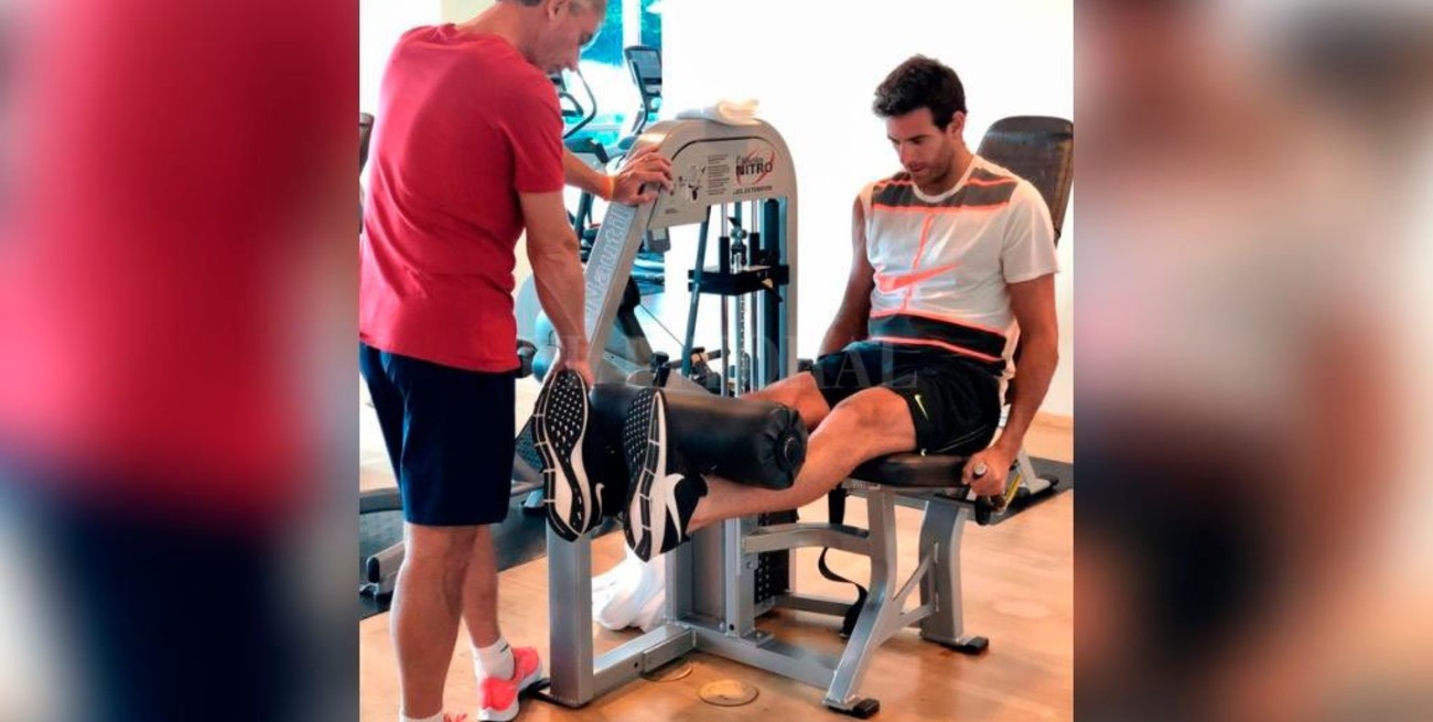 Del Potro comenzó a ejercitarse en el gimnasio