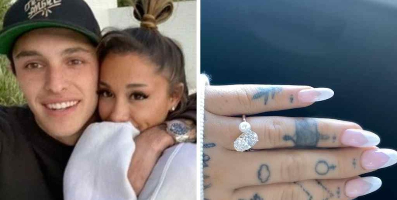 Luciendo su anillo de compromiso, Ariana Grande anunció que se casará con Dalton Gomez 