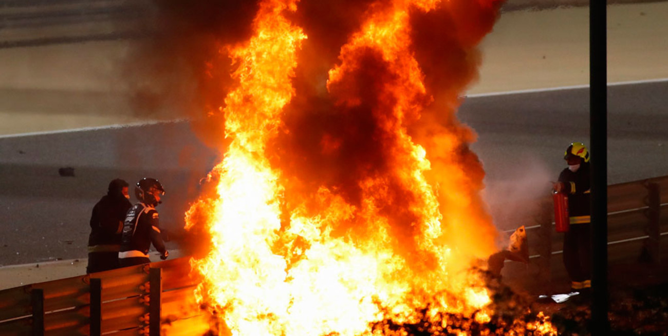 Vettel consideró al accidente de Grosjean como "el momento del año"