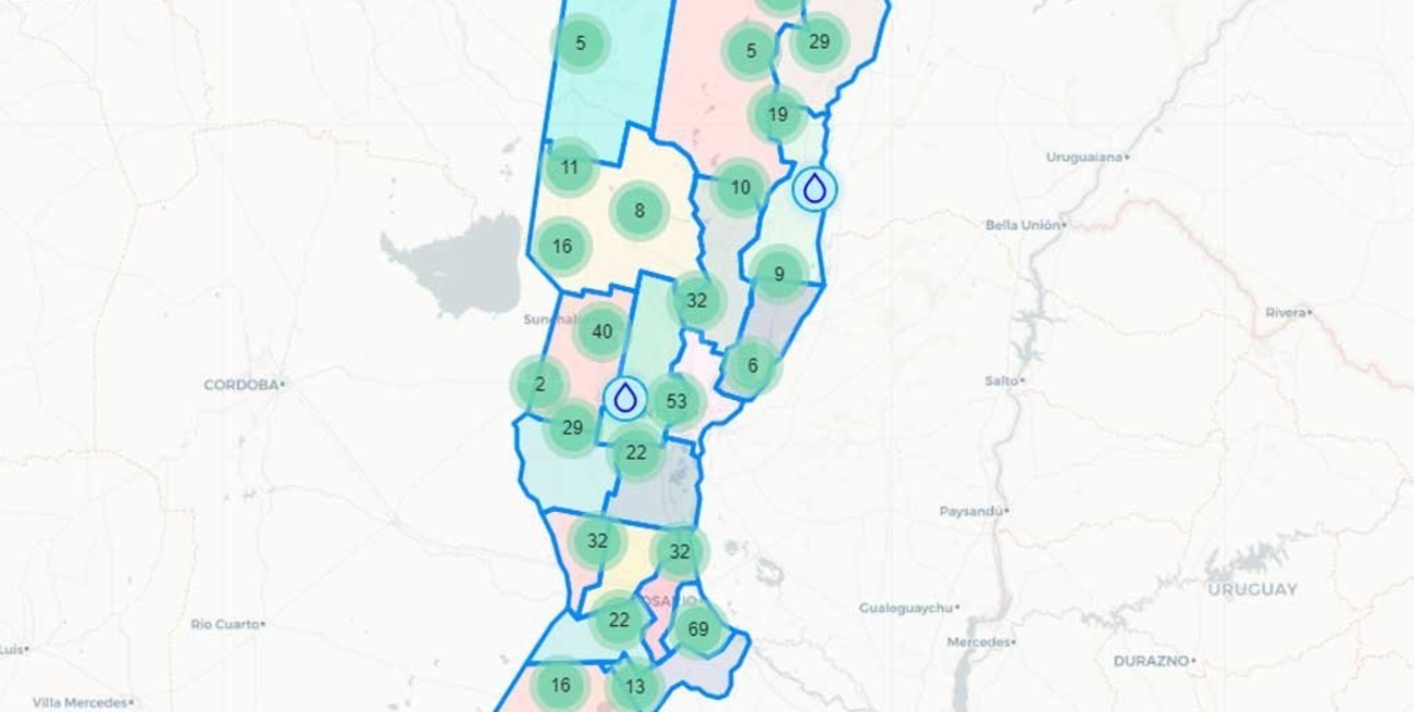 Un mapa del Enress expone  a los prestadores del interior