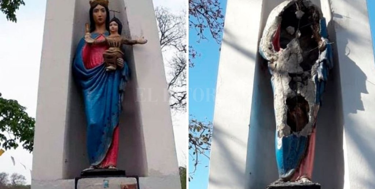 Vándalos destruyeron una imagen de María Auxiliadora en San Pedro de Jujuy