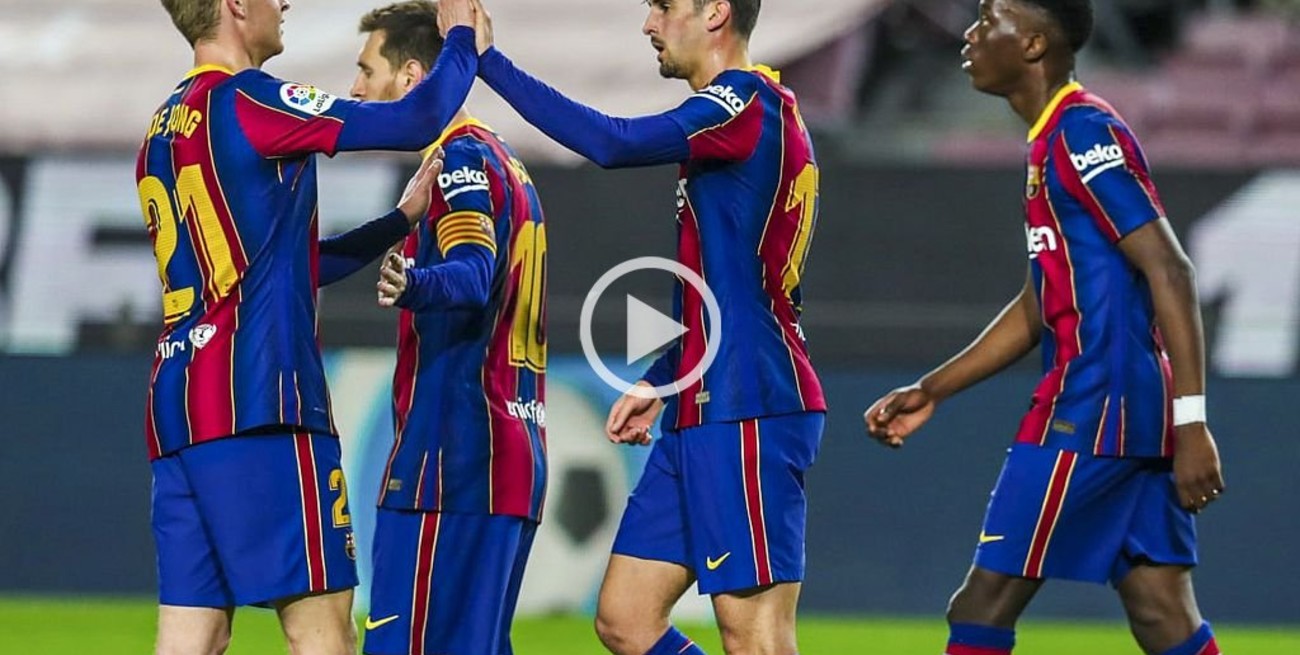 Dos goles de Messi para el cómodo triunfo de Barcelona