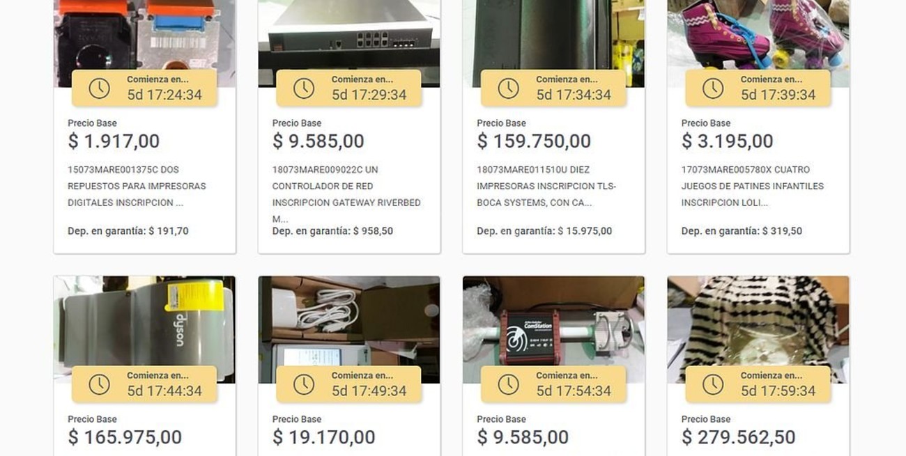 Mirá las mercaderías que están en poder de la Aduana y que la AFIP subastará online
