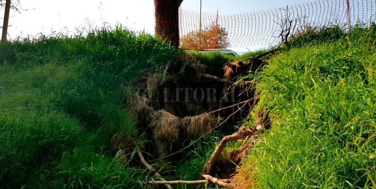 Preocupante socavón en  la Avenida Circunvalación