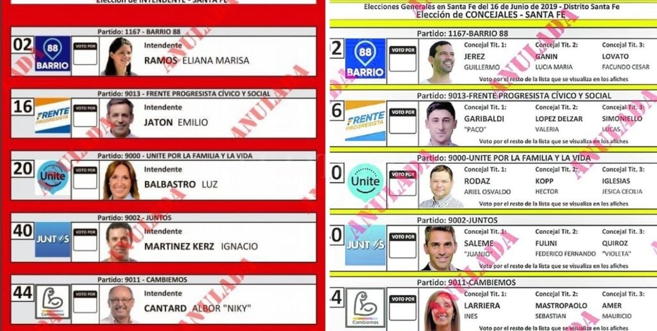 Santa Fe: así son las boletas para intendente y concejales