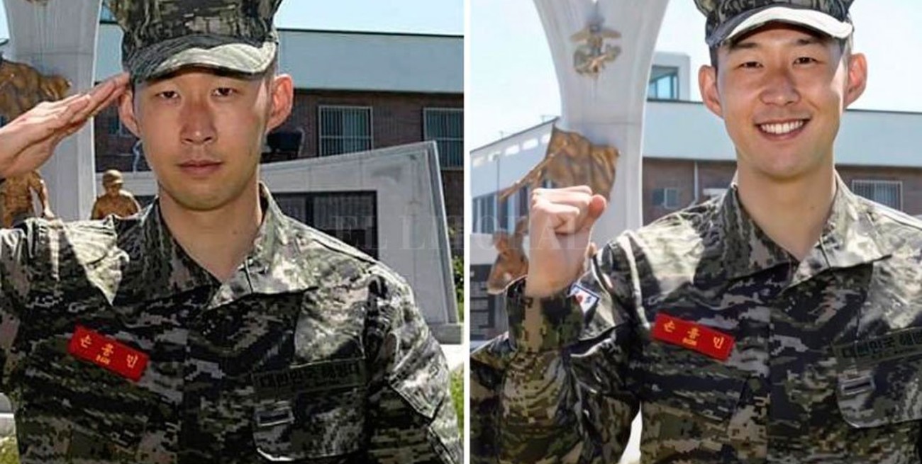 El jugador del Tottenham, Son, terminó el servicio militar con honores