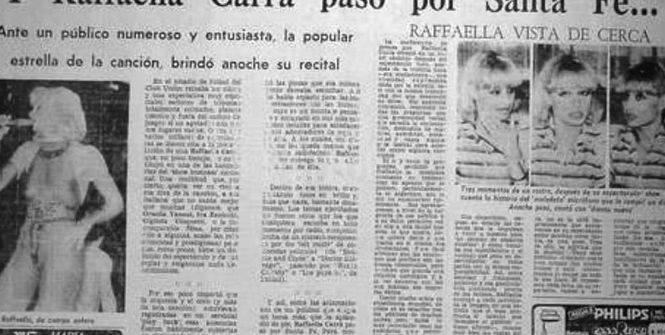 El día que Raffaella Carrà cantó en Santa Fe