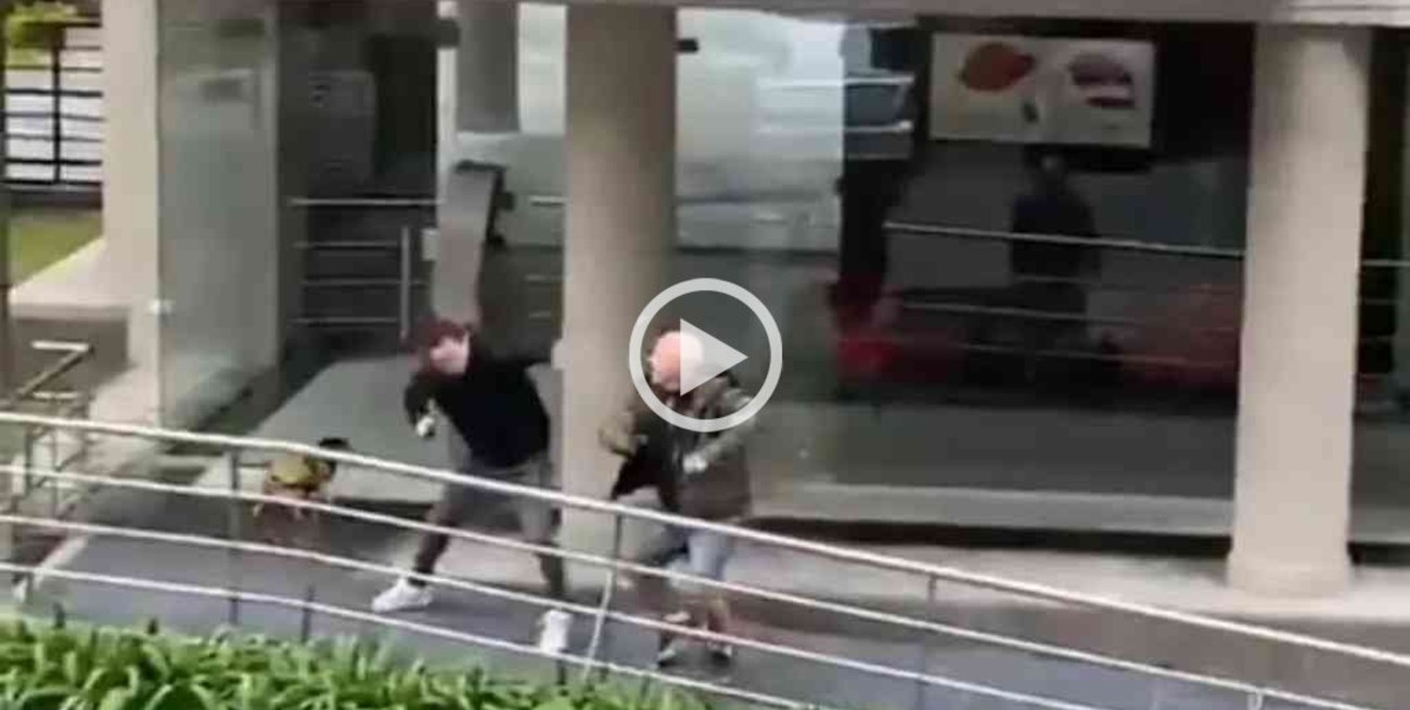 Video: dos vecinos terminaron a las piñas por un auto mal estacionado