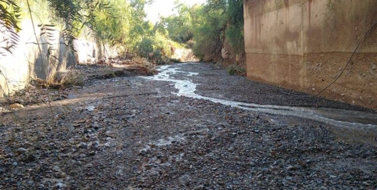 Un auto fue arrastrado por un aluvión de agua y barro