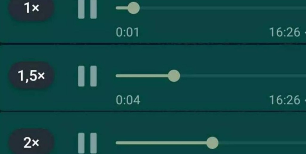 WhatsApp: se puede acelerar la velocidad de reproducción de los audios