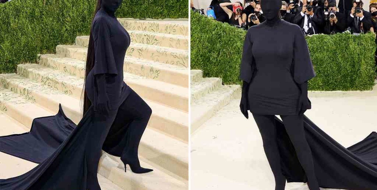 Kim Kardashian causó revuelo con su extravagante look en la alfombra roja de la Gala MET 2021