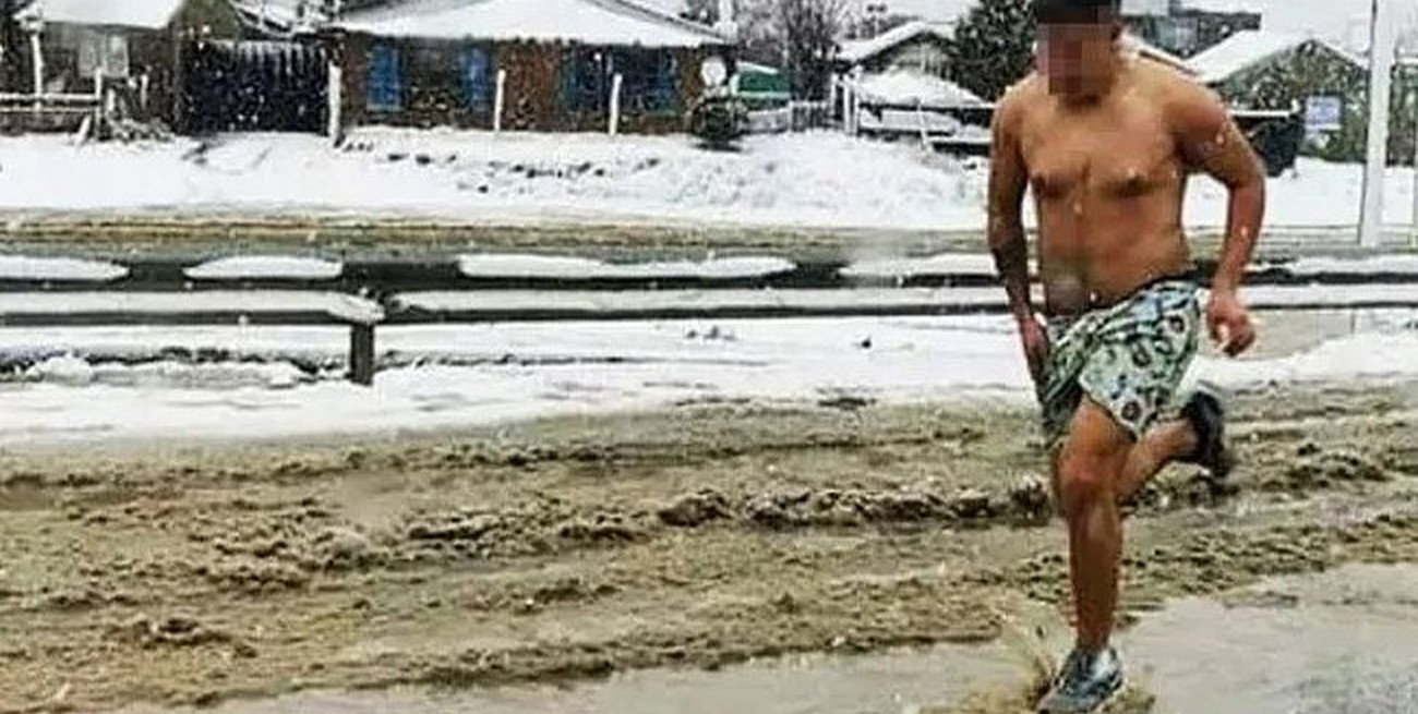 La foto viral que intriga a Bariloche: ¿atrapado in fraganti o víctima de un asalto?