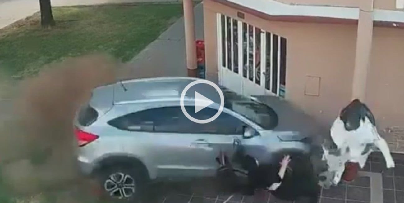 Perdió el control de su auto y chocó contra una carnicería: una mujer se salvó de milagro