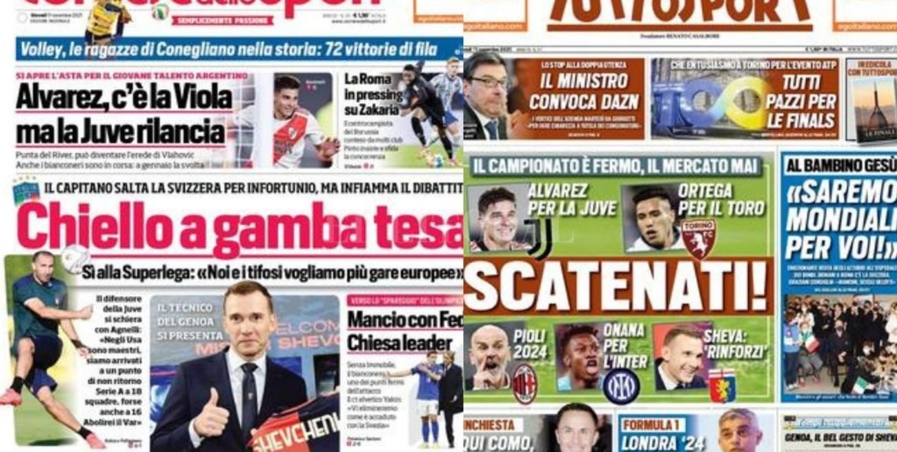 Julián Álvarez es "tapa" en Italia