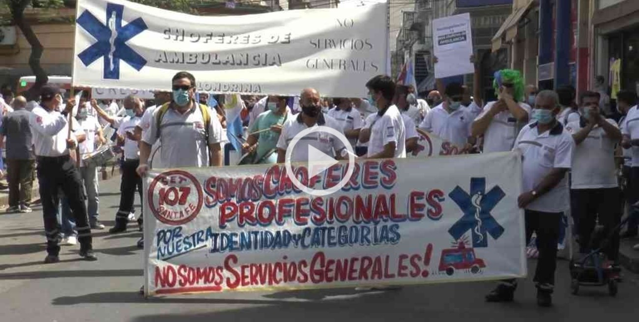 Choferes del Servicio 107 volvieron a exigir mejoras laborales