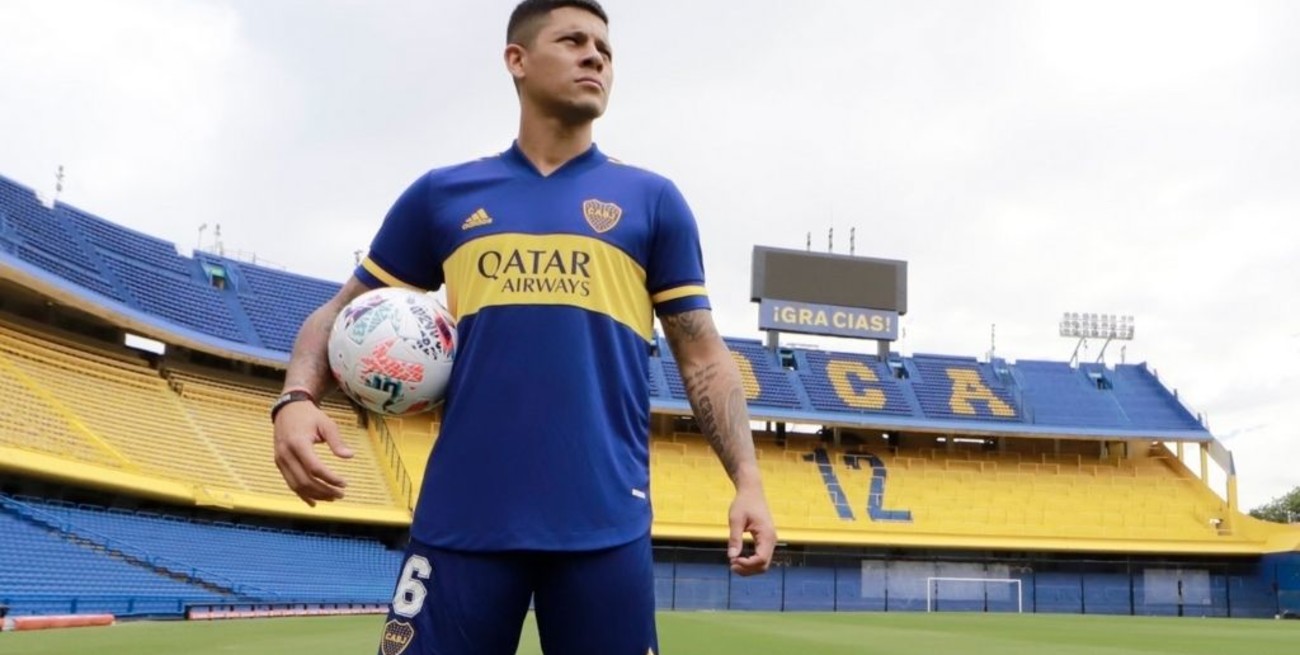 Marcos Rojo fue presentado como el nuevo jugador de Boca