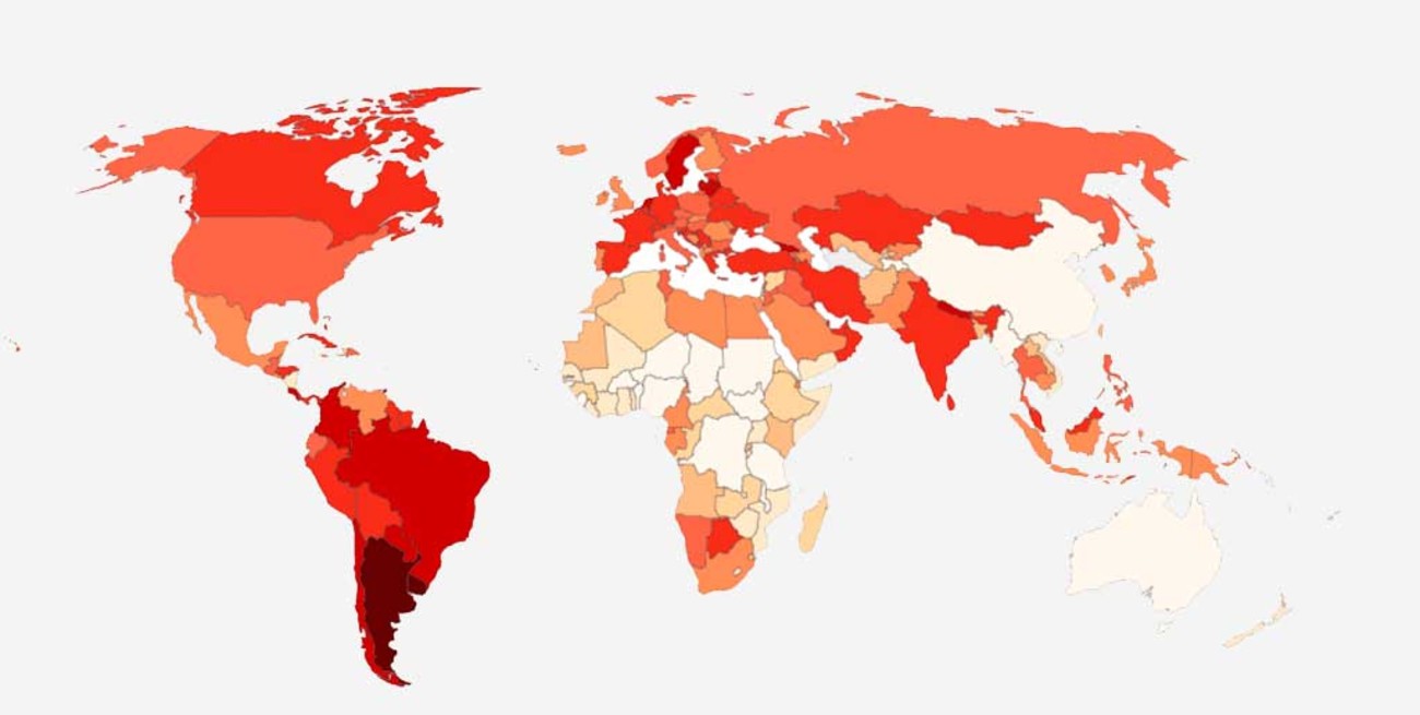 Mapa interactivo muestra a Argentina como una de las zonas más complicadas del mundo