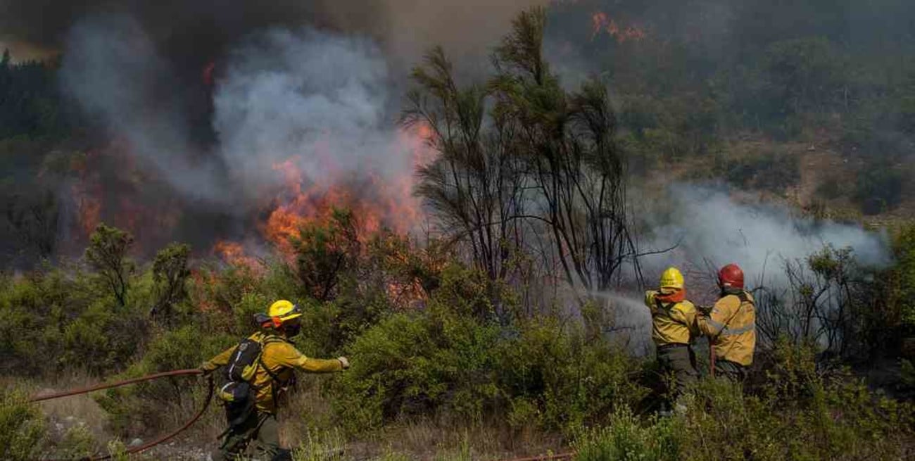 Neuquén colabora en el combate de los incendios en la Comarca Andina