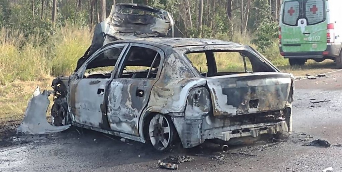 Choque múltiple e incendio en Corrientes