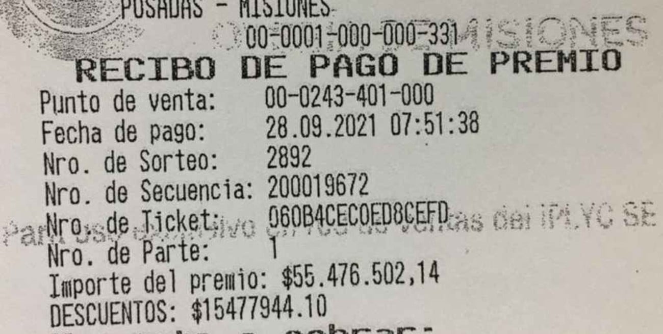 Le regalaron un ticket del Quini 6 y se llevó $ 55 millones