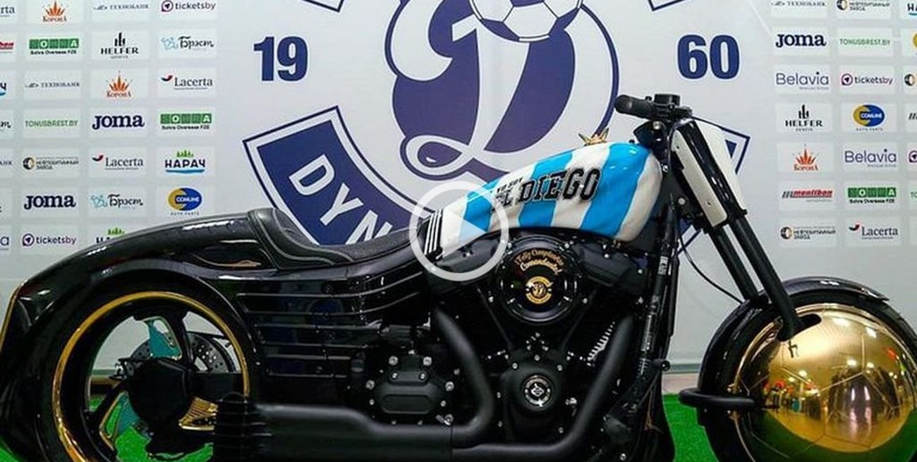 La Harley Davidson personalizada que forma parte de la herencia de Maradona