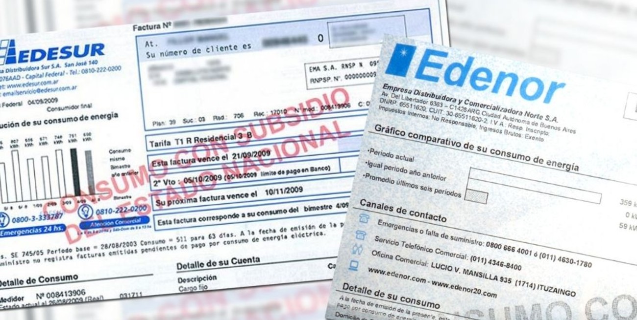 Edenor y Edesur deberán precisar en las facturas el subsidio que paga el Estado