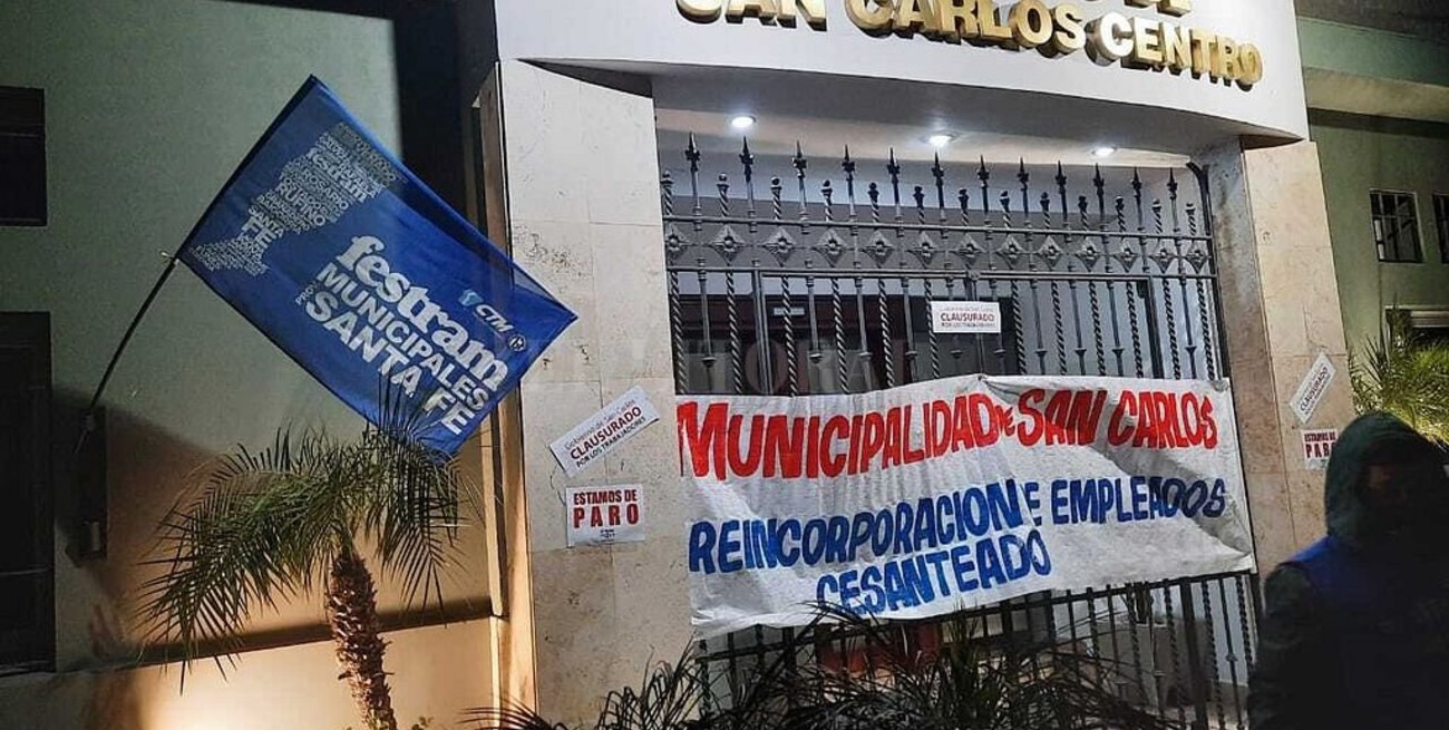 Municipales de San Carlos Centro realizan paro por tiempo indeterminado