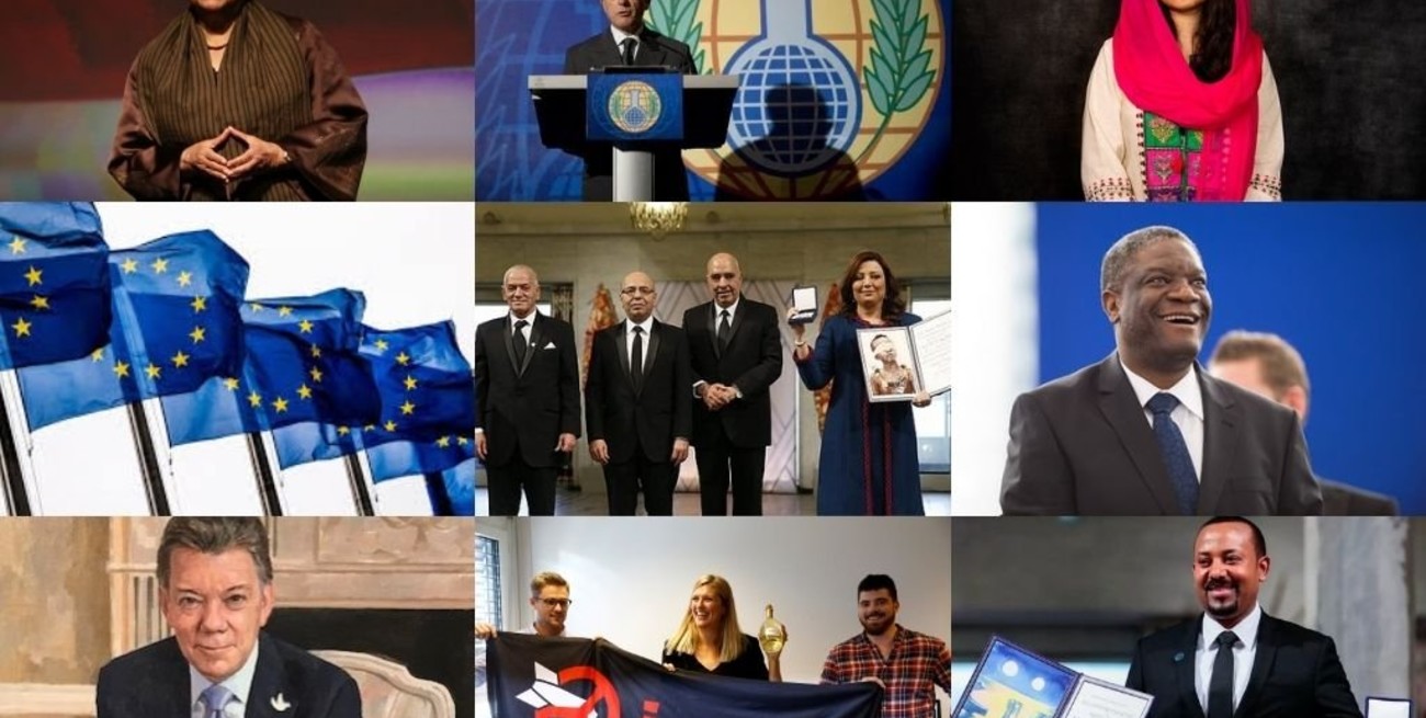 Los últimos diez ganadores del premio Nobel de la Paz