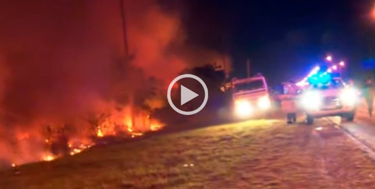 Video: grave incendio en un parque nacional en Campana