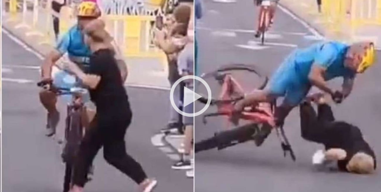 Insólito: un ciclista chocó a una espectadora a metros de la meta