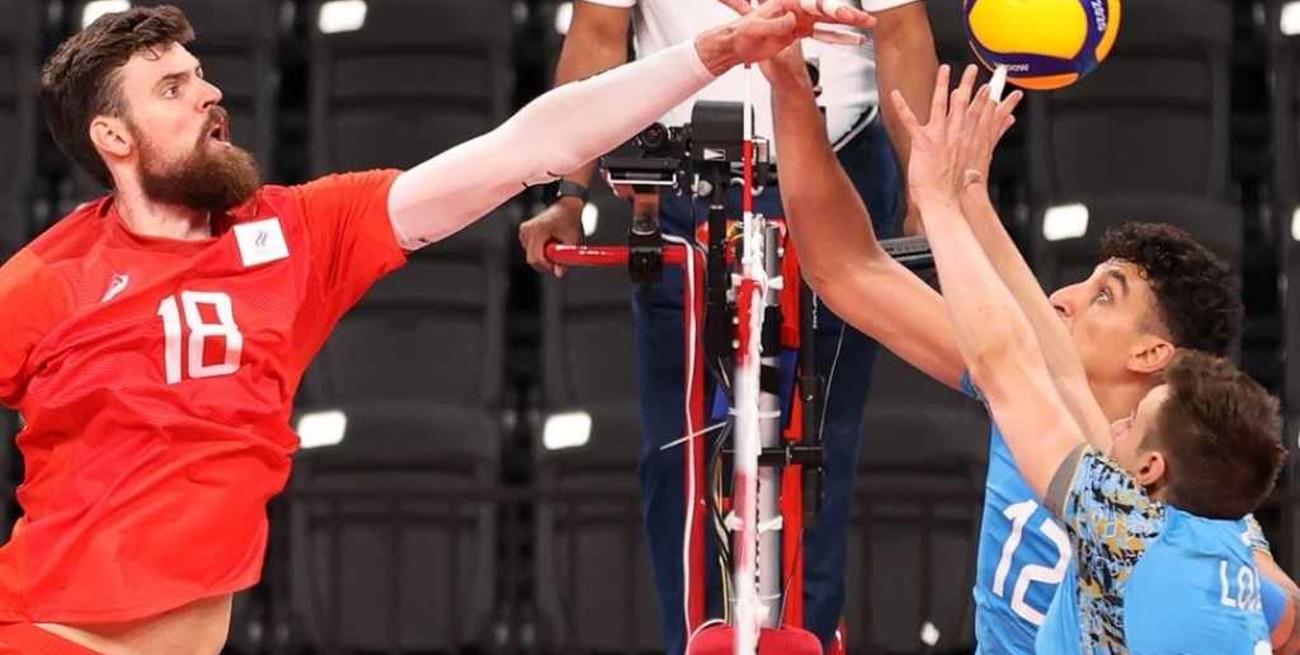 Voley masculino: Argentina no pudo con Rusia en el primer encuentro y perdió por 3 a 1