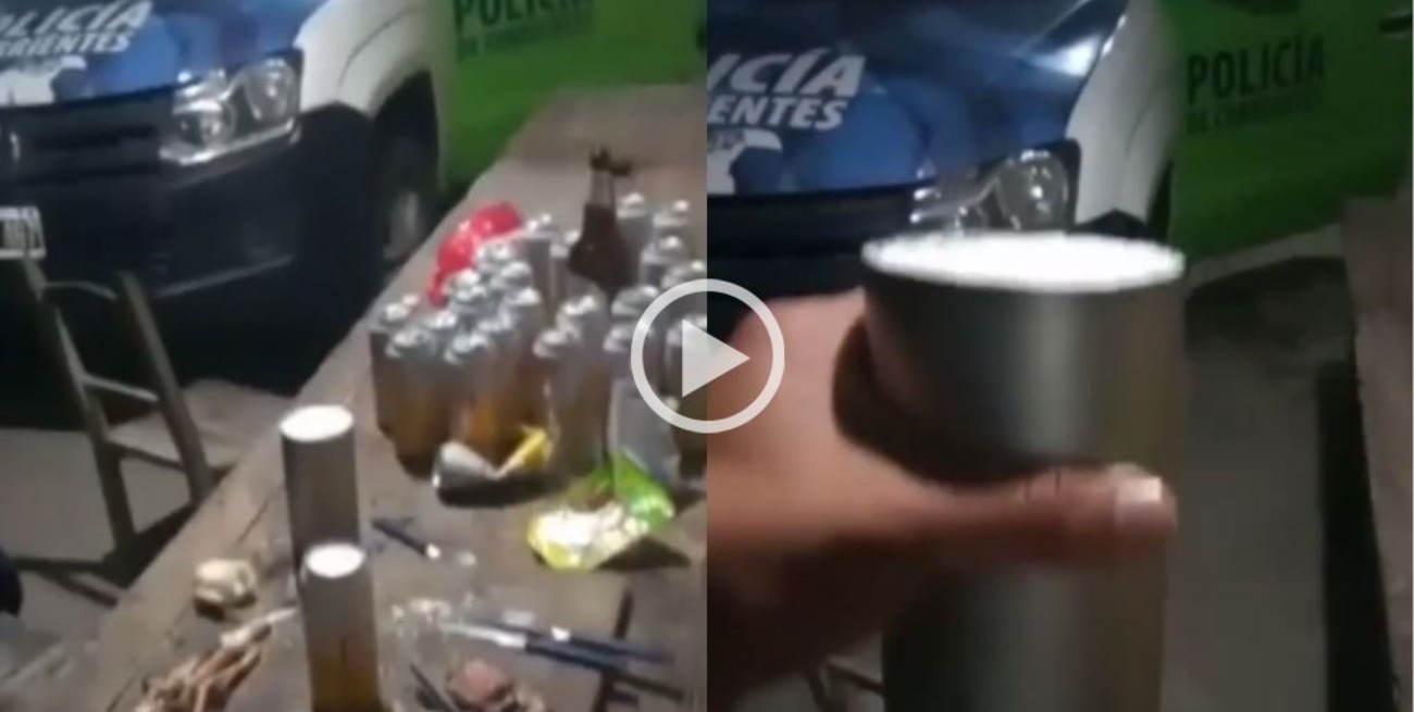 Video: un patrullero de la policía de Corrientes filmado dentro de una fiesta