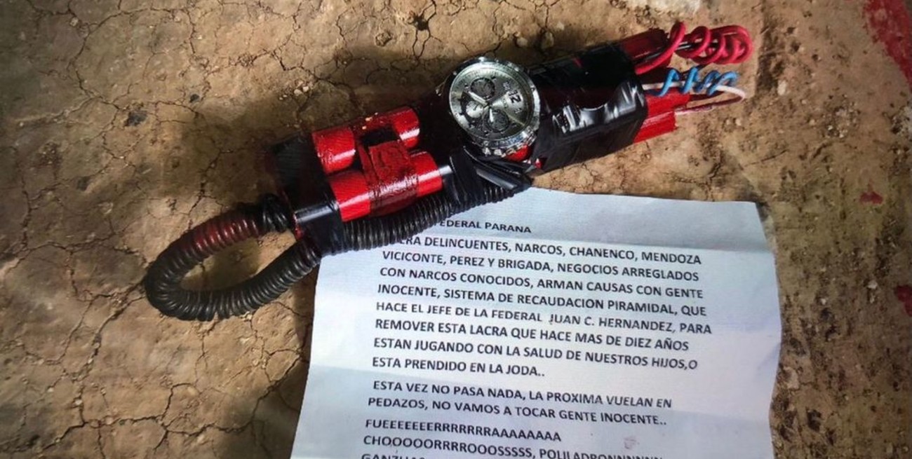 Amenazaron a la policía de Paraná con un artefacto explosivo: "La próxima vuelan"