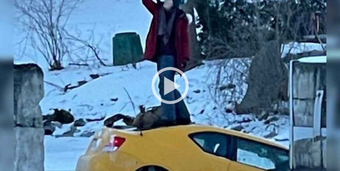 ¿Seguro contra todo riesgo? Una joven se sacaba fotos sobre su auto mientras este se hundía